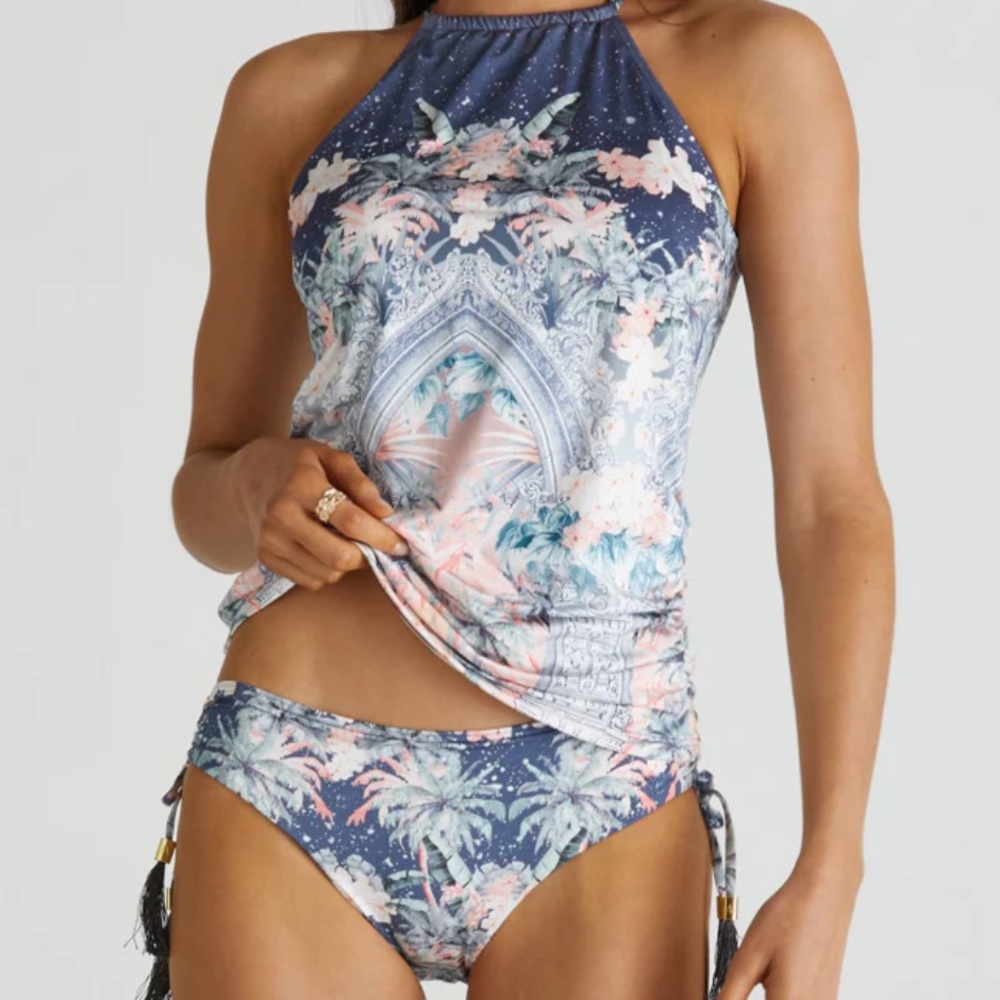 Aqua Blu Indianic Print Charlize Bikini Bottom